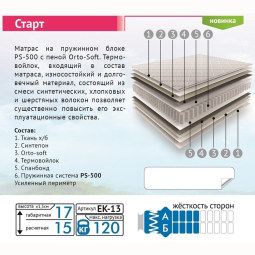Матрас СТАРТ ЕК - 13  160х200