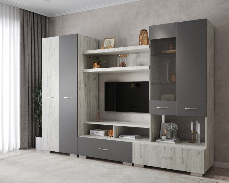 Гостиная МЛ-1 Вар.2(Мод. сист. №-1 центр. сек.), Собран