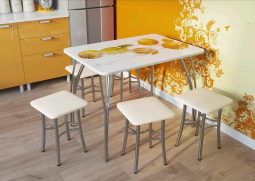 Стол обеденный с фотопечатью снято, Собран