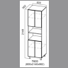 КОРПУС Пенал 600х2140 4двери, Собран