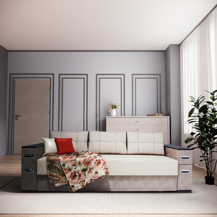 Кровать ЕВРОСОФА 7/2 Змейка+Бонель К-1, Собран